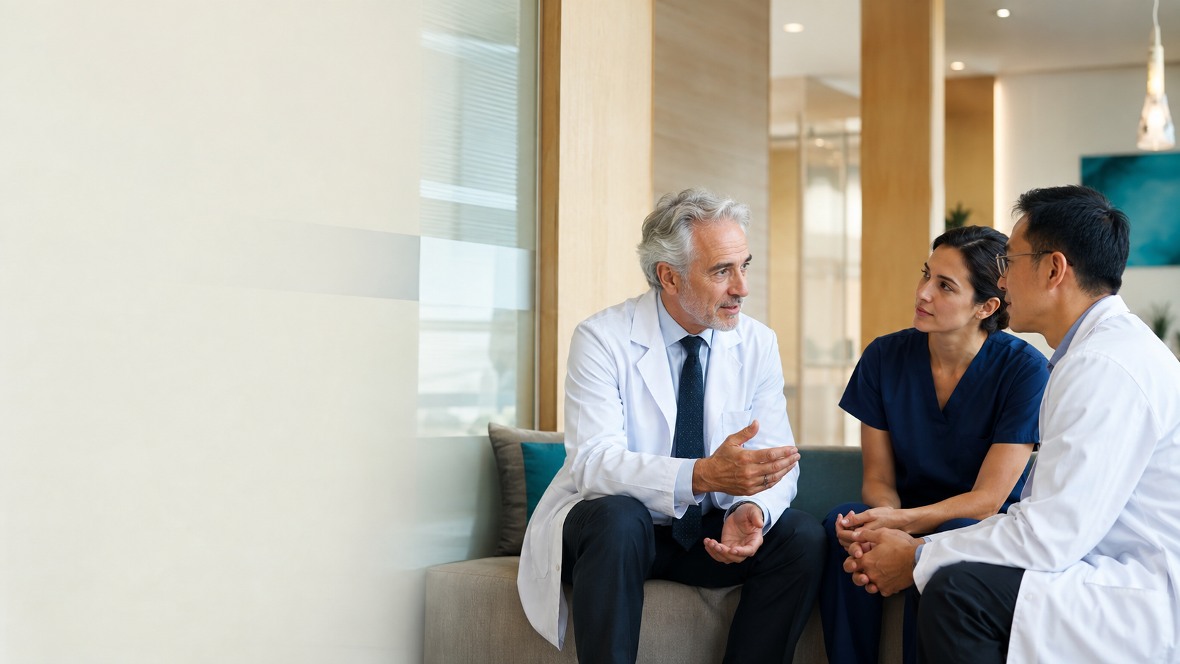 Discussion confidentielle entre des professionnels médicaux au sujet de l’avenir d’une clinique